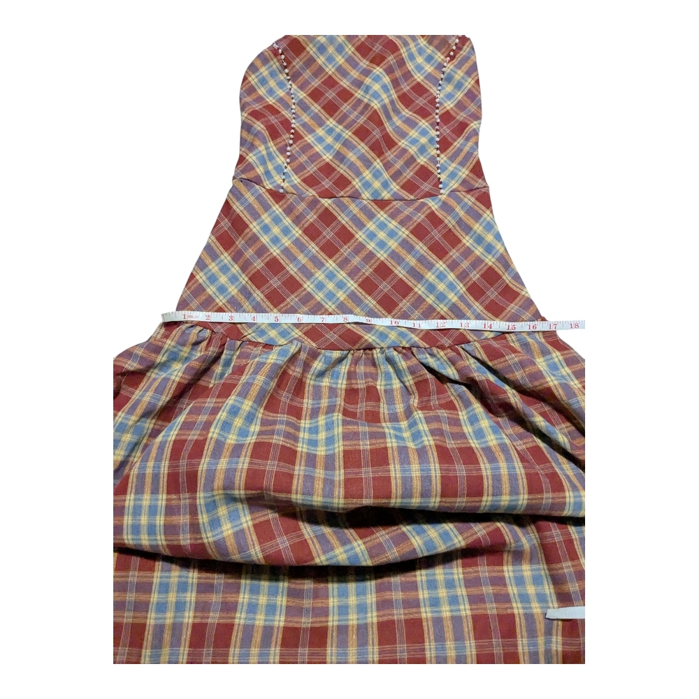 Chic, Plaid, Beaded Halter Dress. Creole Dress, Traditional Creole Pattern Dress - Picture 4 of 8
